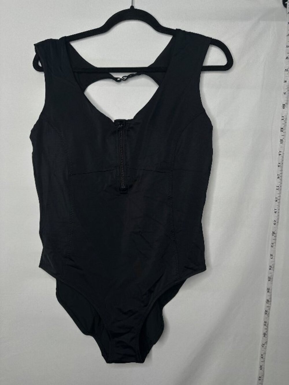Athleta Front Zip Scoop Back One Piece Swimsuit L Athletic Swimwear One Piece